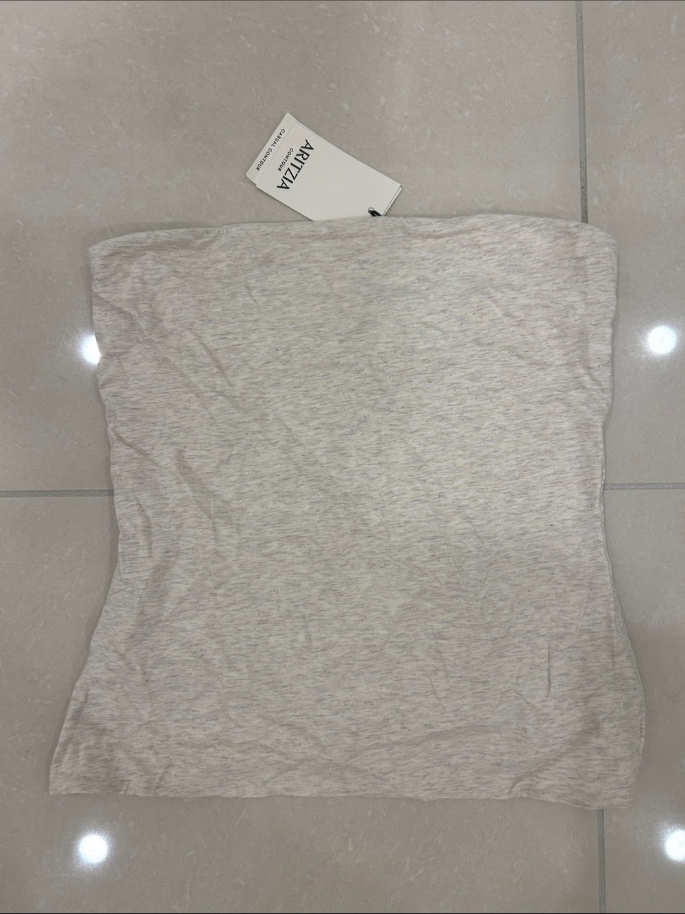 Aritzia Heathered Light Gray Strapless Tube Top